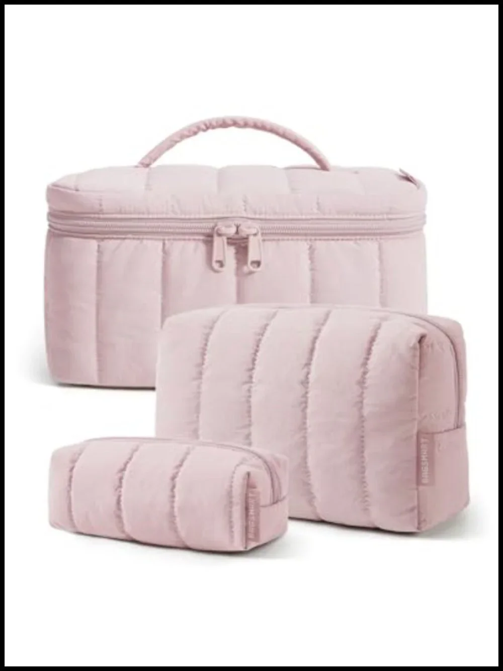 3 Pcs Puffy Travel Makeup Bag Set, Large Toiletry Organizer Case, Cosmetic Pouch